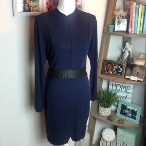 Venus Long Sleeve Navy Blue Mini Dress